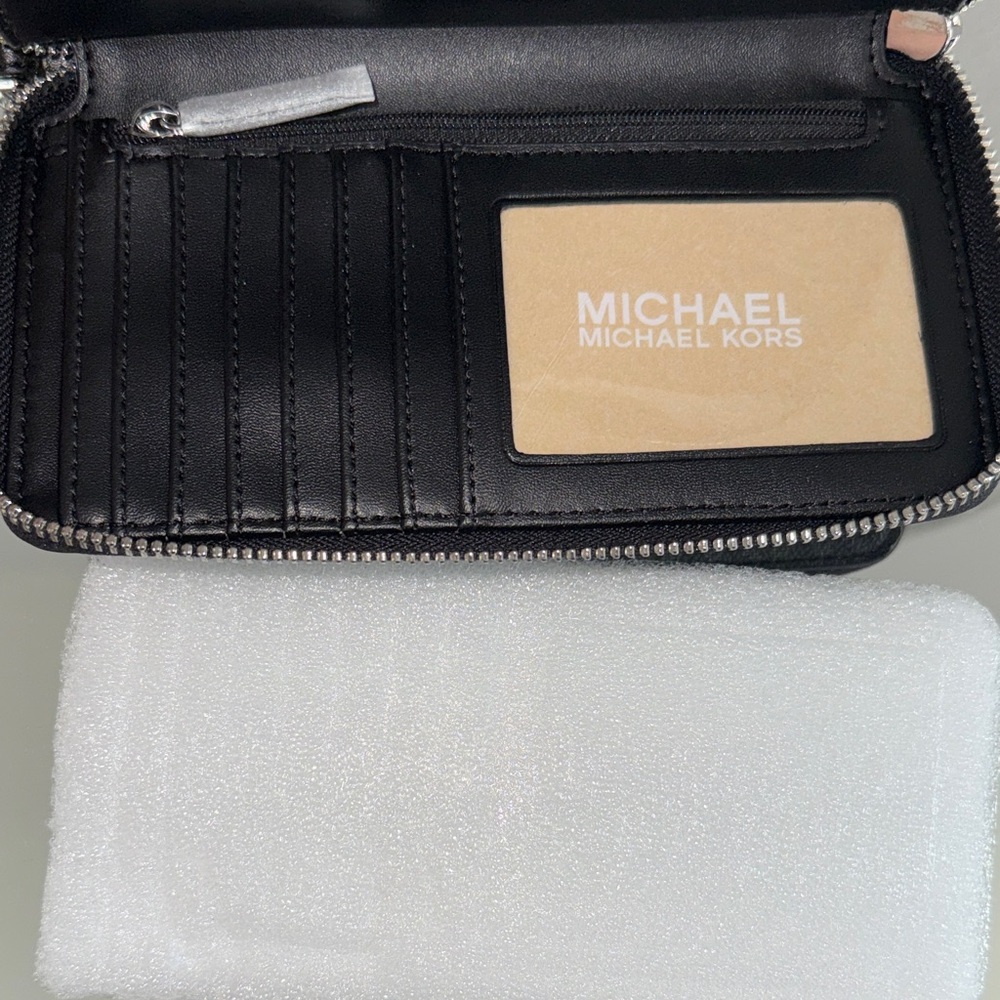 Michael Kors Black MK Signature Wristlet Clutch - Picture 2 of 4